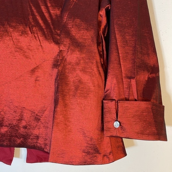 NWT. Cathaya 14 Burgundy Satin Jacket. - Picture 13 of 13